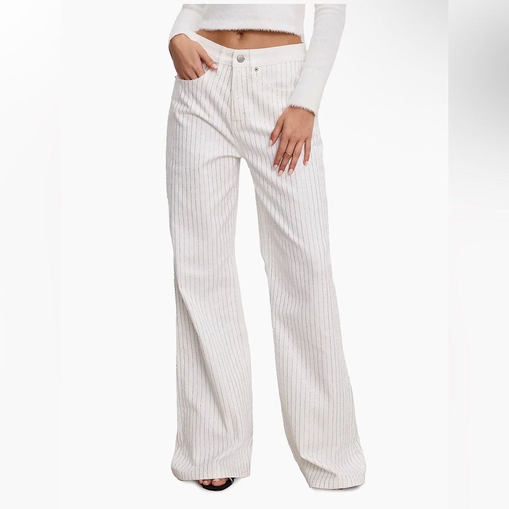 Good American Good Ease Relaxed Sparkle Jeans